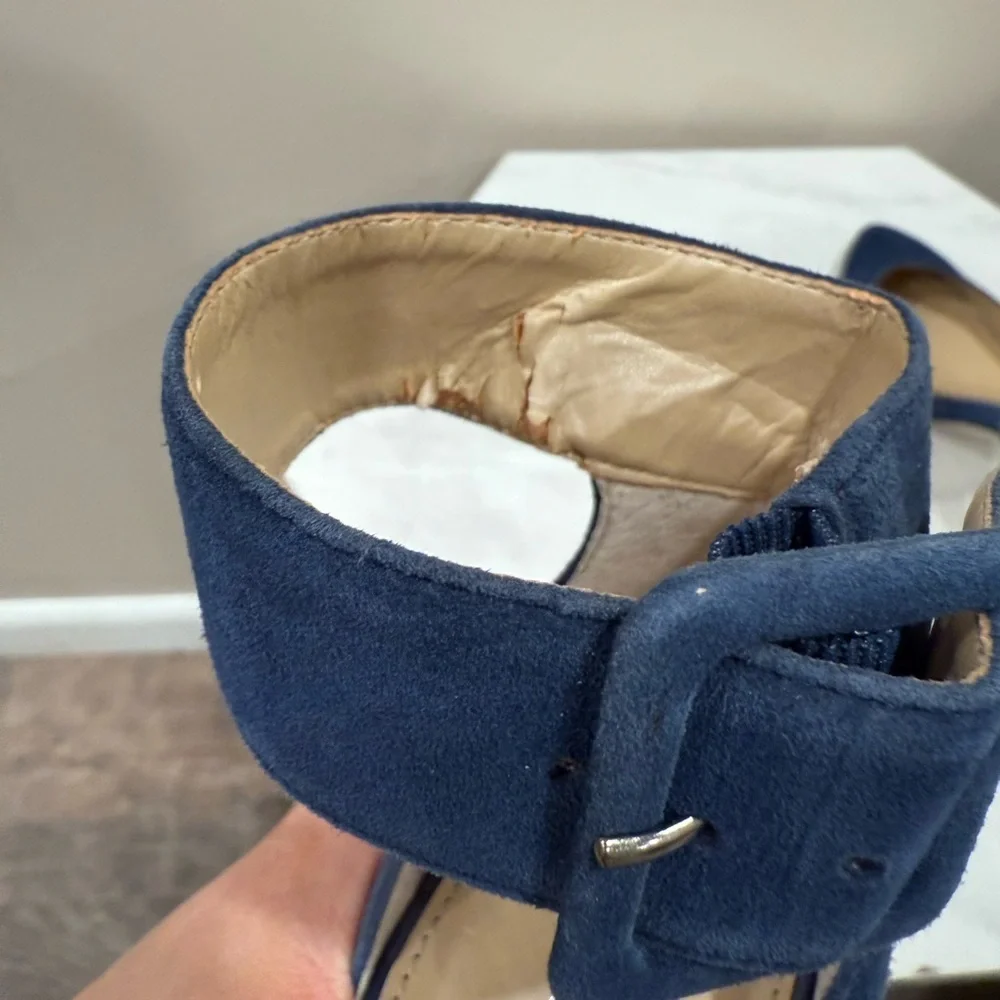 🔥Audrey Brooke Women's Blue Suede Heels Sz 5.5 ECU🔥